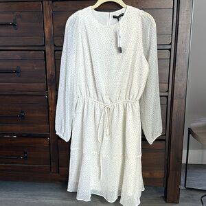 Banana Republic Factory Women’s white and black polka dot long sleeve dress NWT